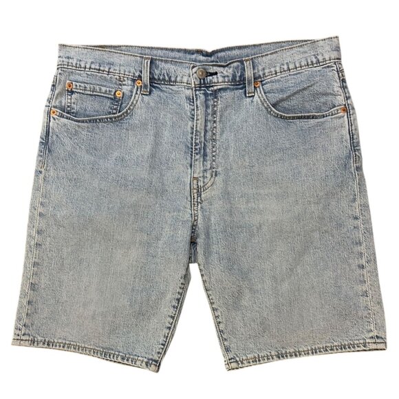 Levi's Premium Denim Bermuda Jean Shorts Size 36 90's Dadcore Jorts Zip Fly - Picture 1 of 6